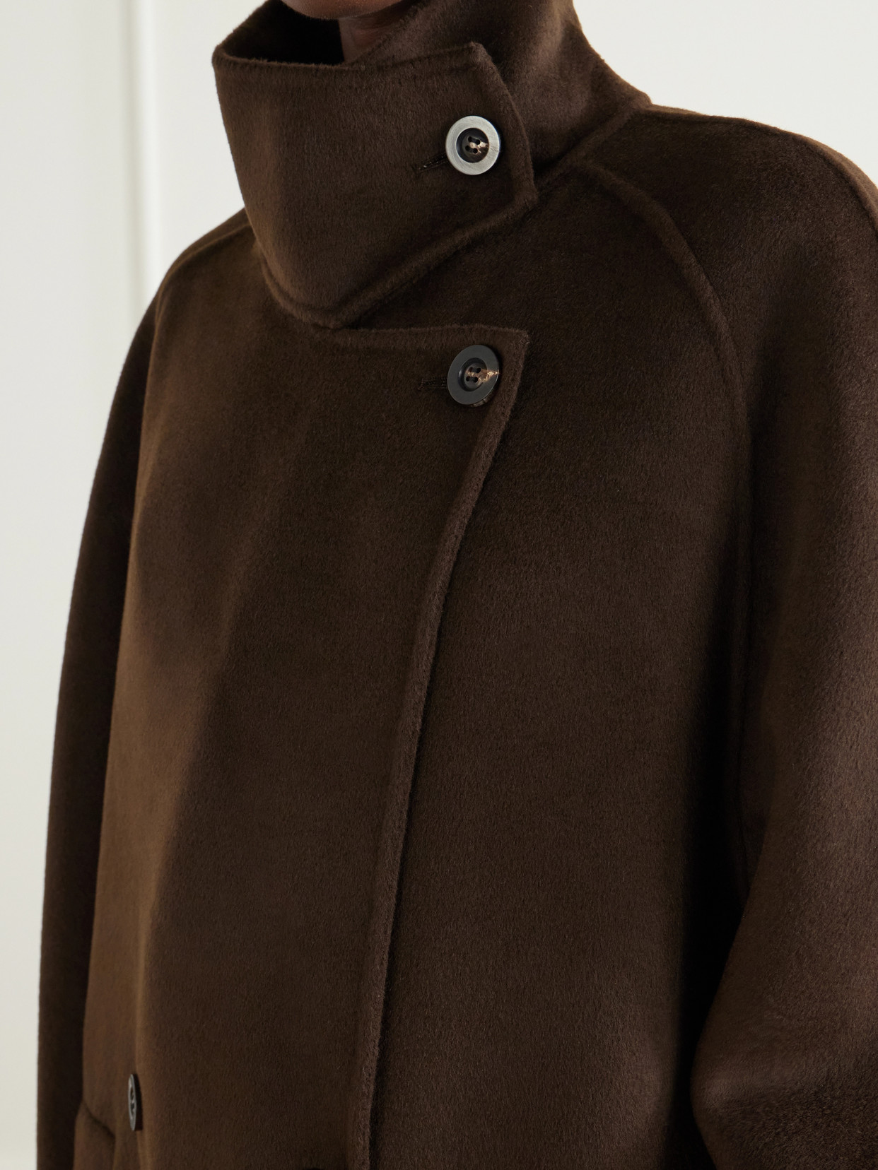 Button Wool And Cashmere-Blend Coat