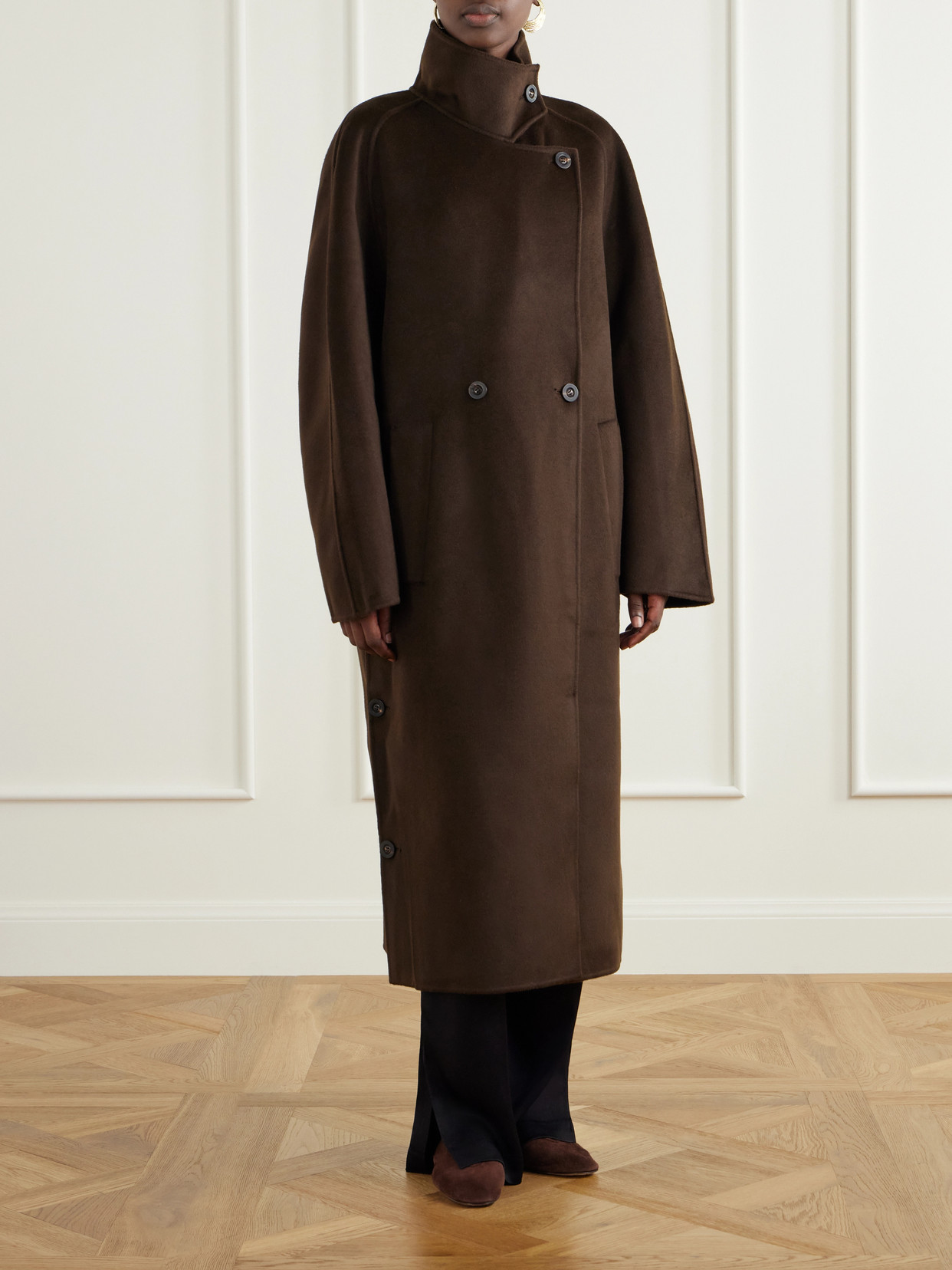 Button Wool And Cashmere-Blend Coat