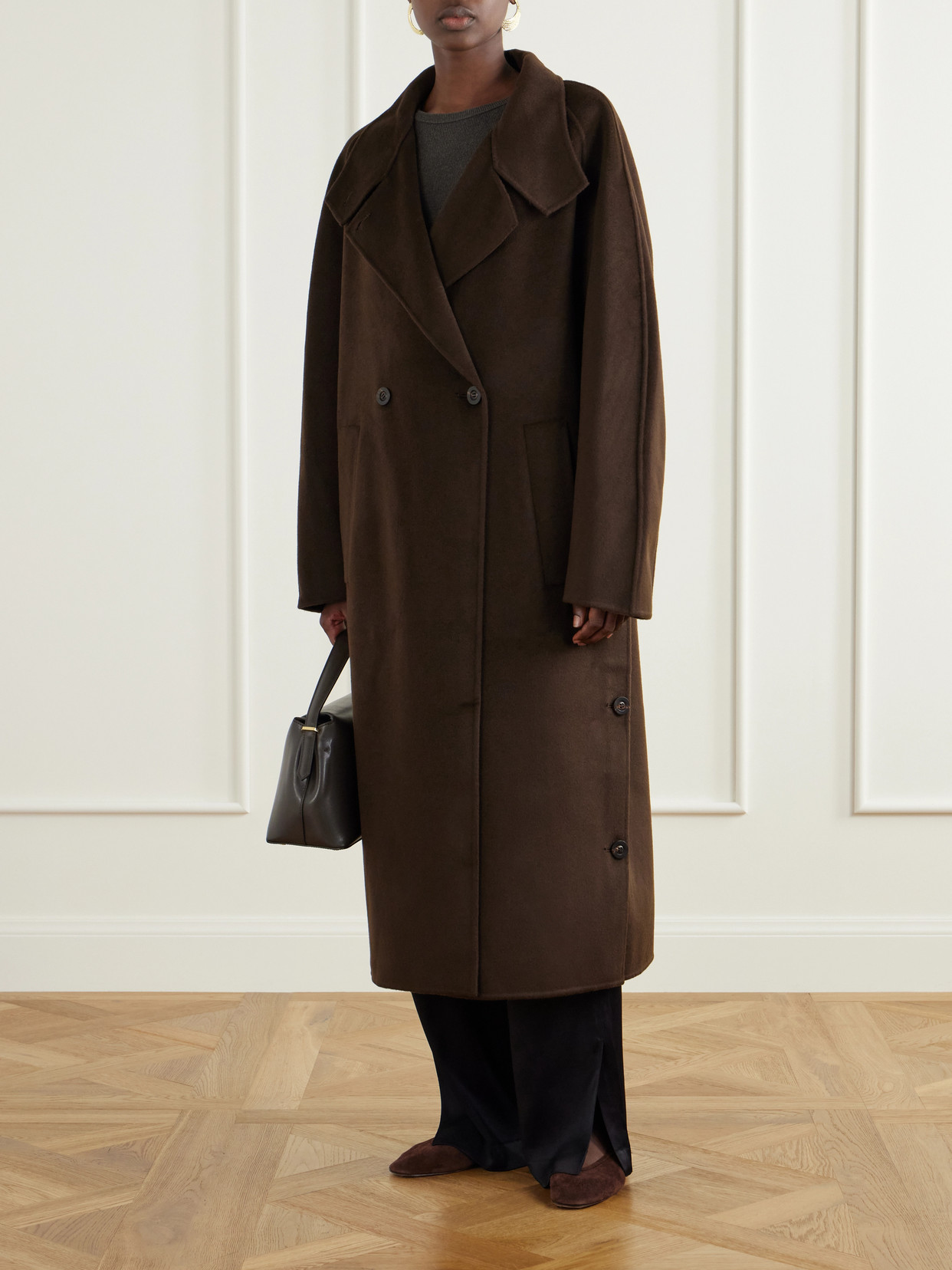 Button Wool And Cashmere-Blend Coat