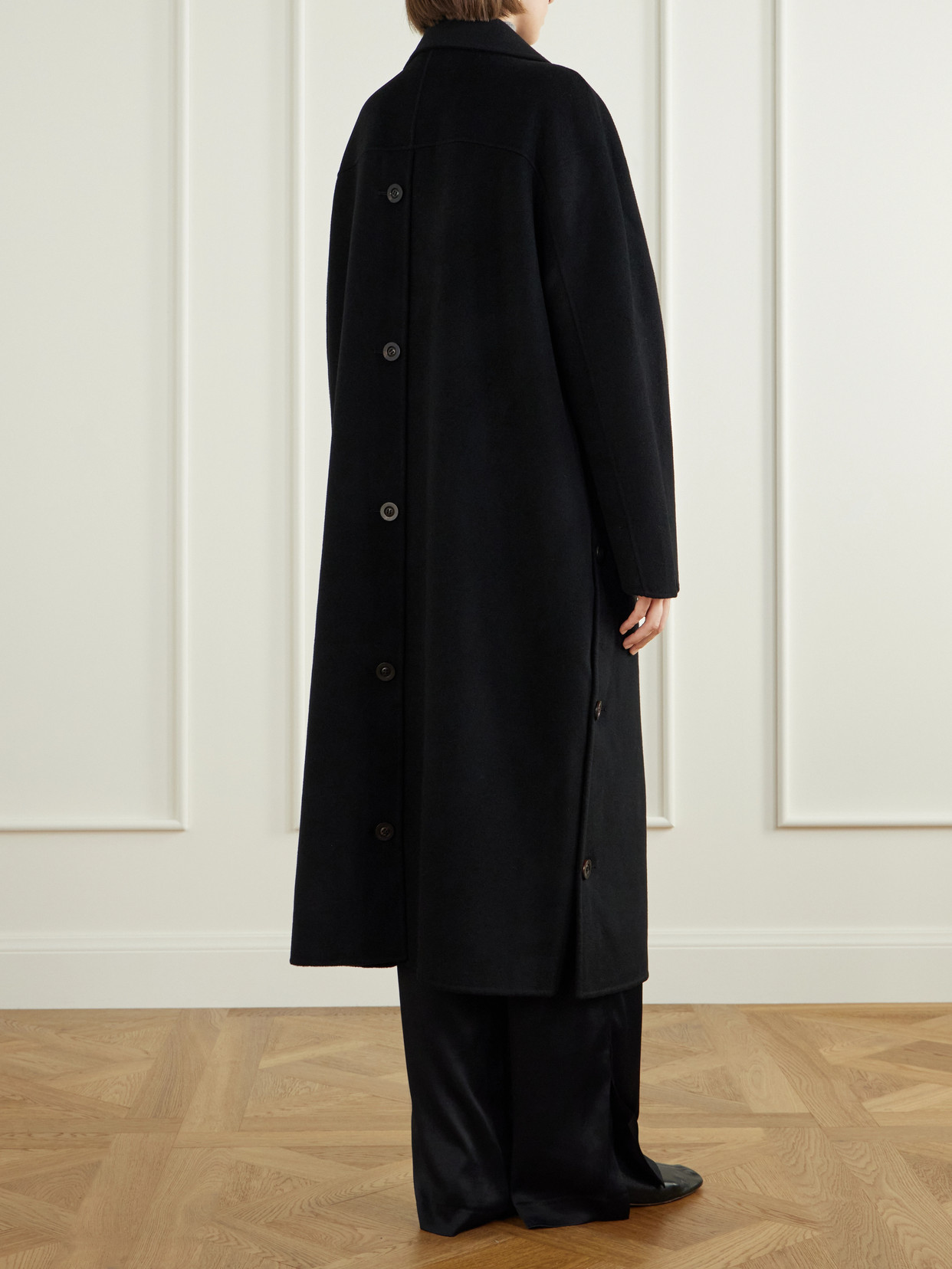 Button Wool And Cashmere-Blend Coat