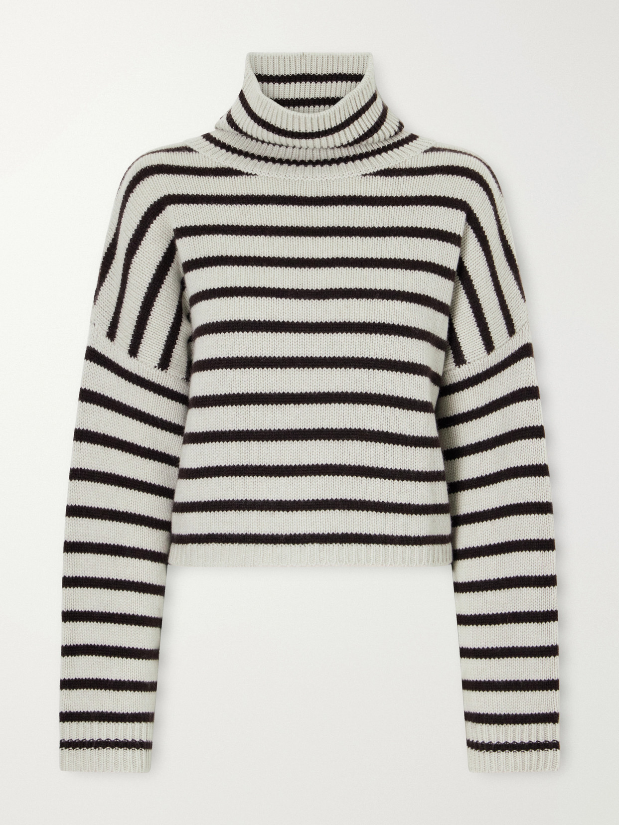 Zerlina Striped Cashmere Turtleneck Sweater
