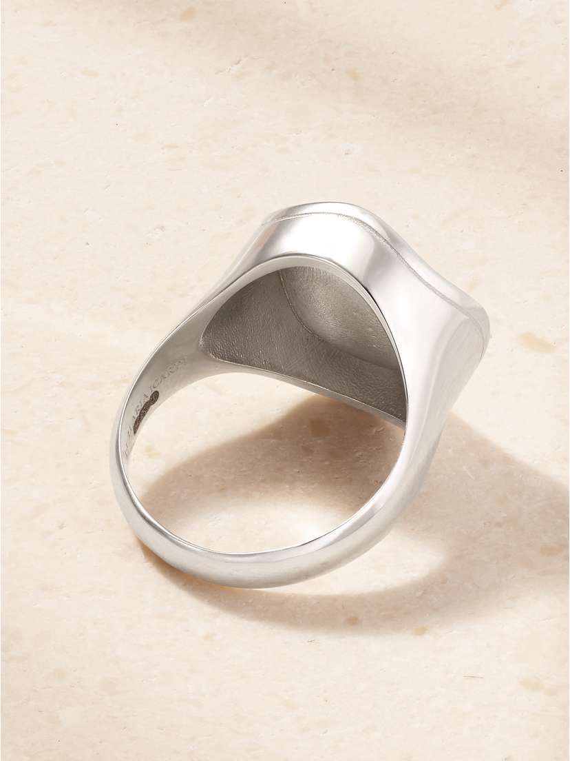 Ilaria Icardi Flower 18-karat White Gold, Diamond And Enamel Signet Ring | Thumbnail 3