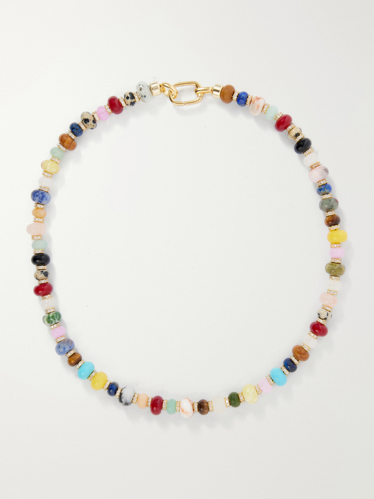 Martha Calvo Gemstones And Crystals Gold-toned Beaded Necklace In Purple