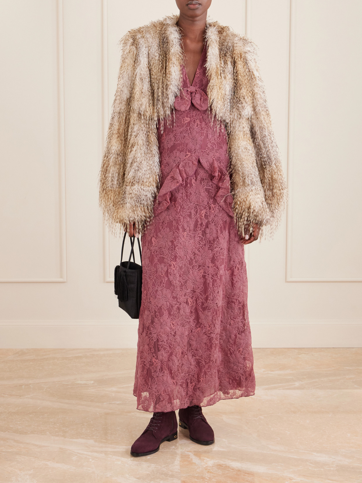Shearling Cropped Coat