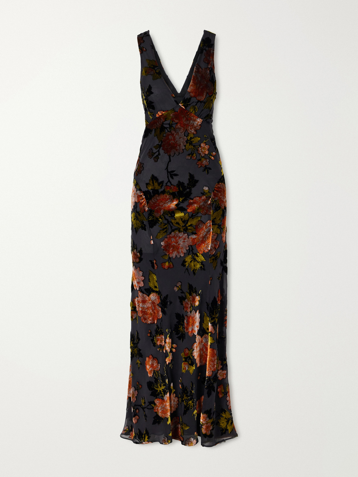Anna Sui Velvet Devoré Maxi Dress In Multi