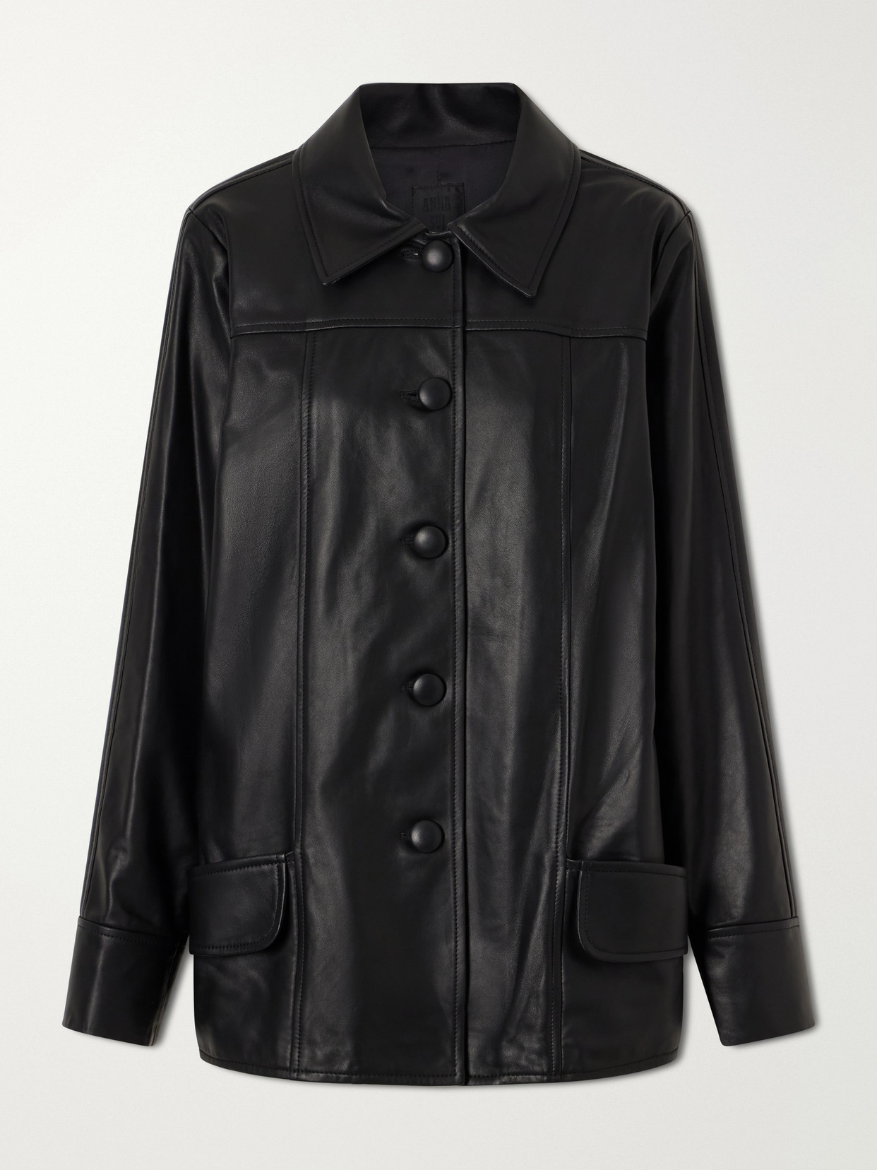 Anna Sui Paneled Leather Jacket In Black