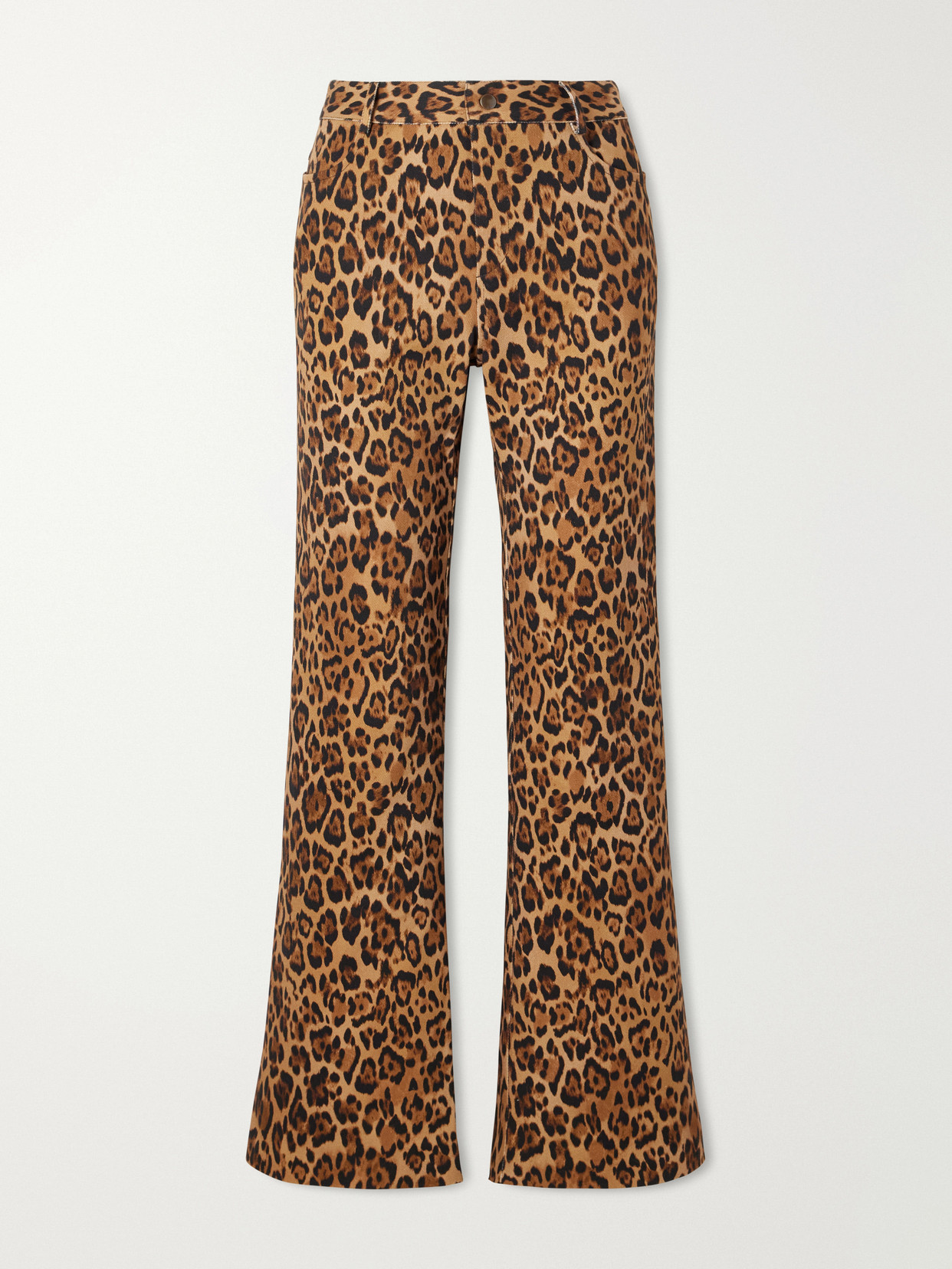Anna Sui Animal-print Cotton-blend Wide-leg Pants In Animal Print