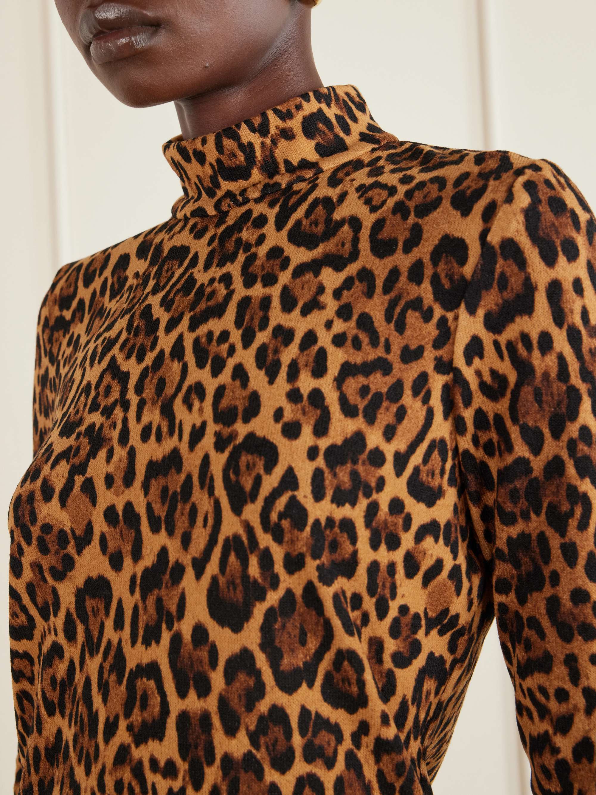 ANNA SUI Leopard-print turtleneck sweater | NET-A-PORTER