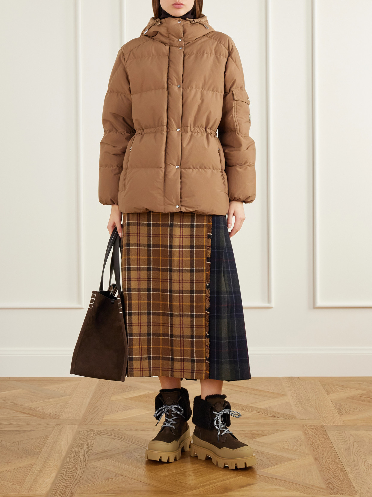 Peak Snowcap Shearling-Trimmed Nubuck Ankle Boots