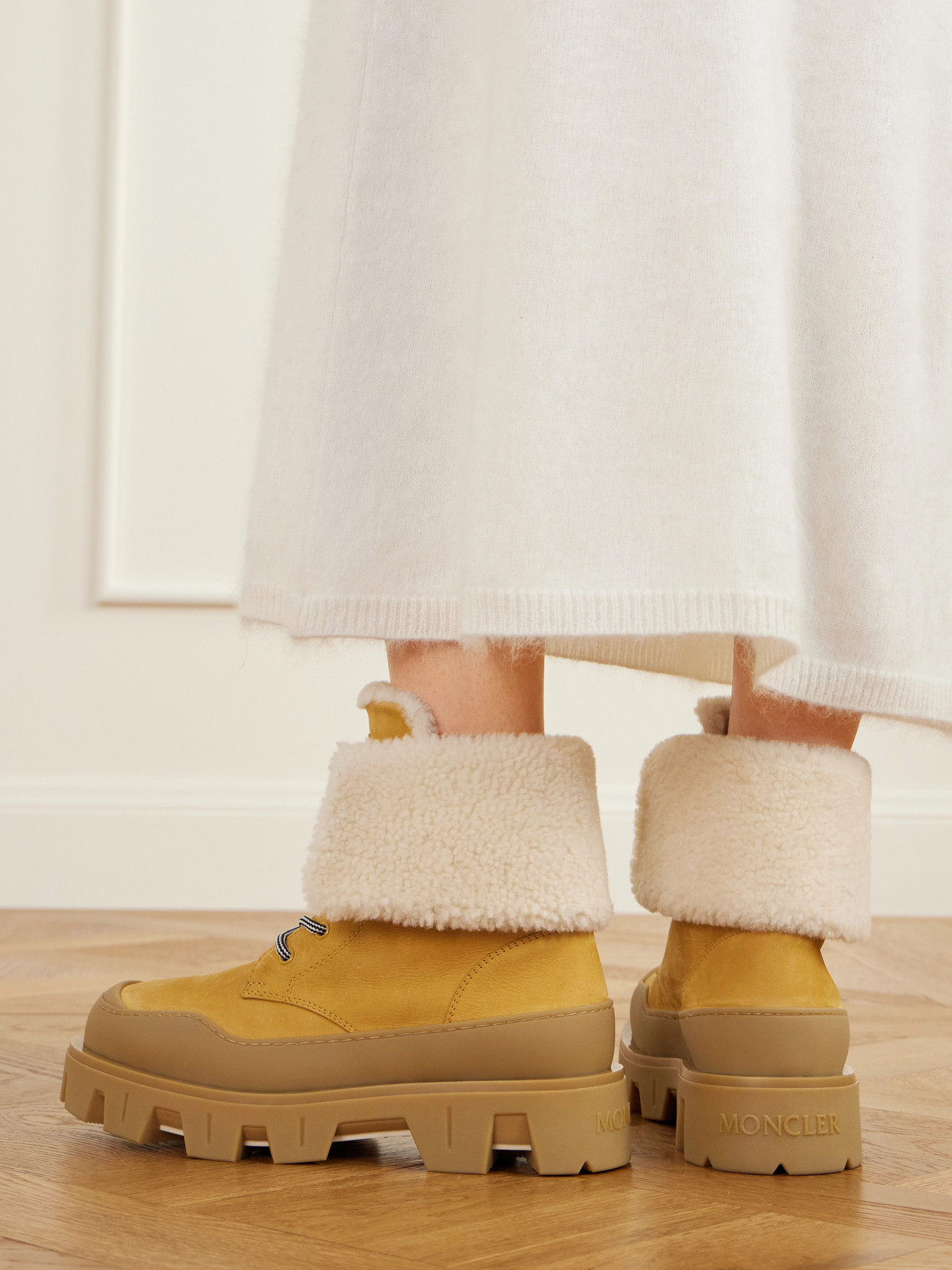 Peak Snowcap Shearling-Trimmed Nubuck Ankle Boots