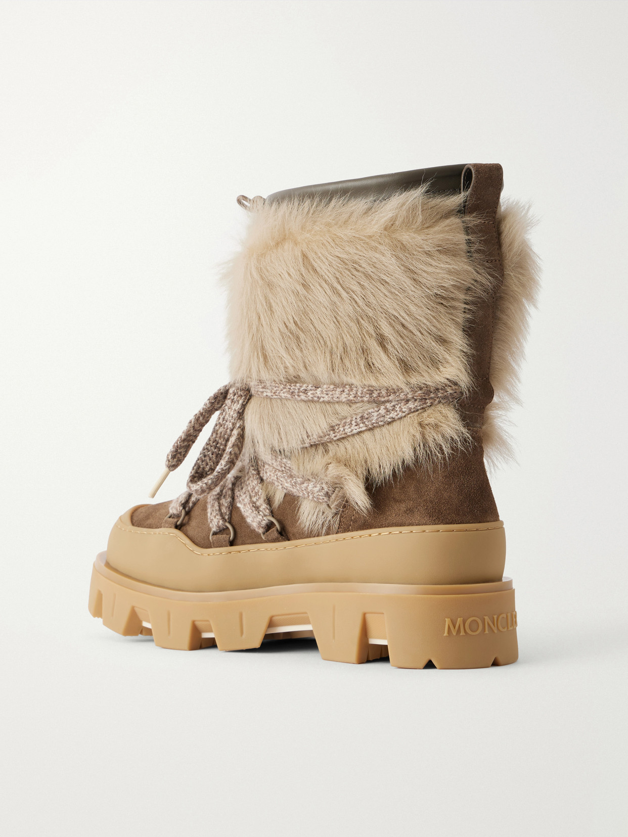 Peak Apres Plush-Trimmed Suede And Rubber Ankle Boots