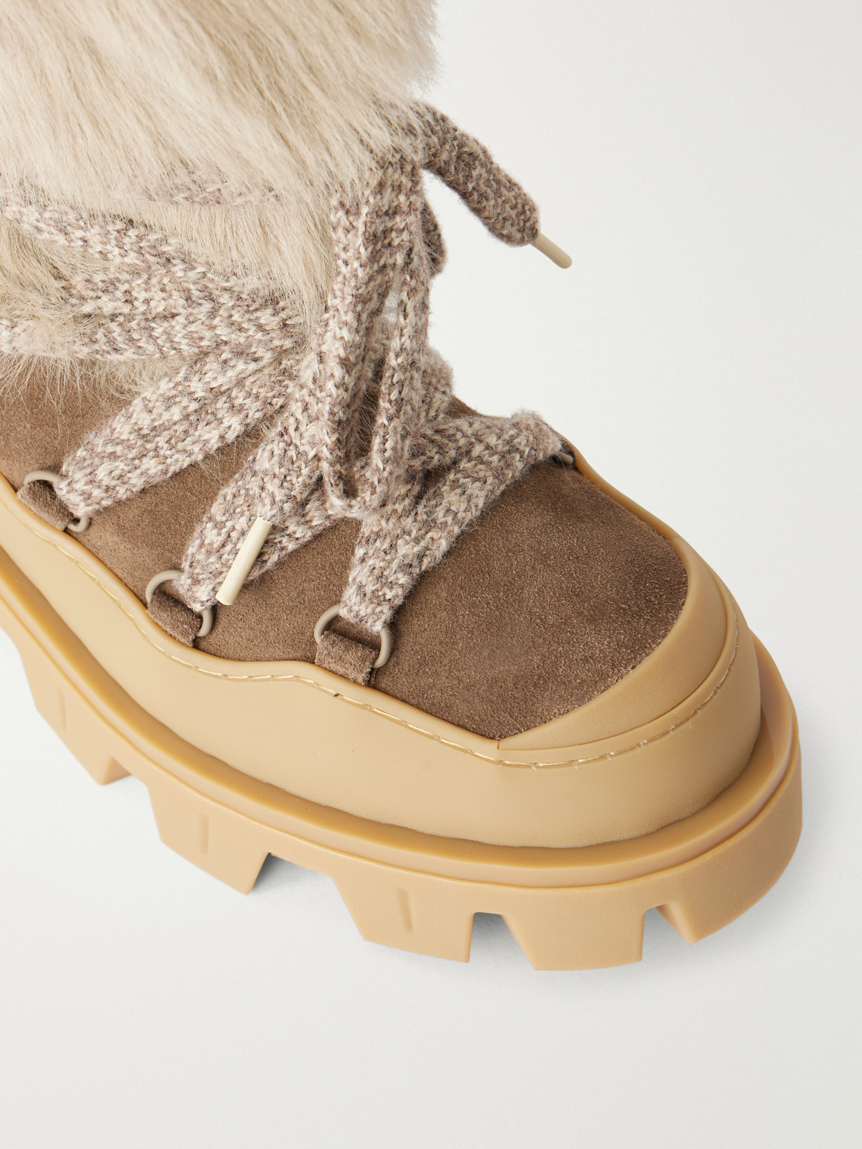 Peak Apres Plush-Trimmed Suede And Rubber Ankle Boots