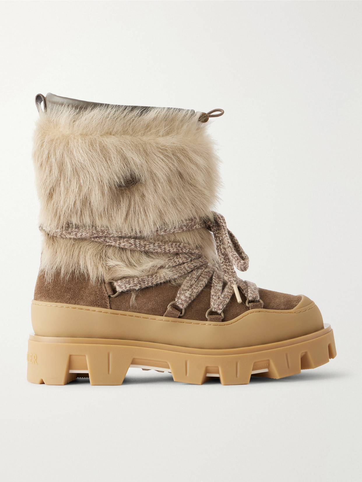 Peak Apres Plush-Trimmed Suede And Rubber Ankle Boots
