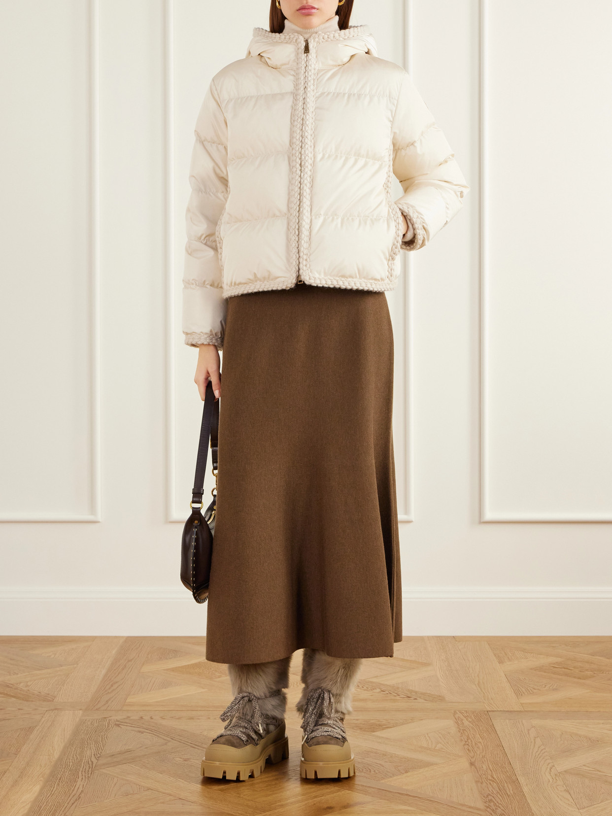 Peak Apres Plush-Trimmed Suede And Rubber Ankle Boots