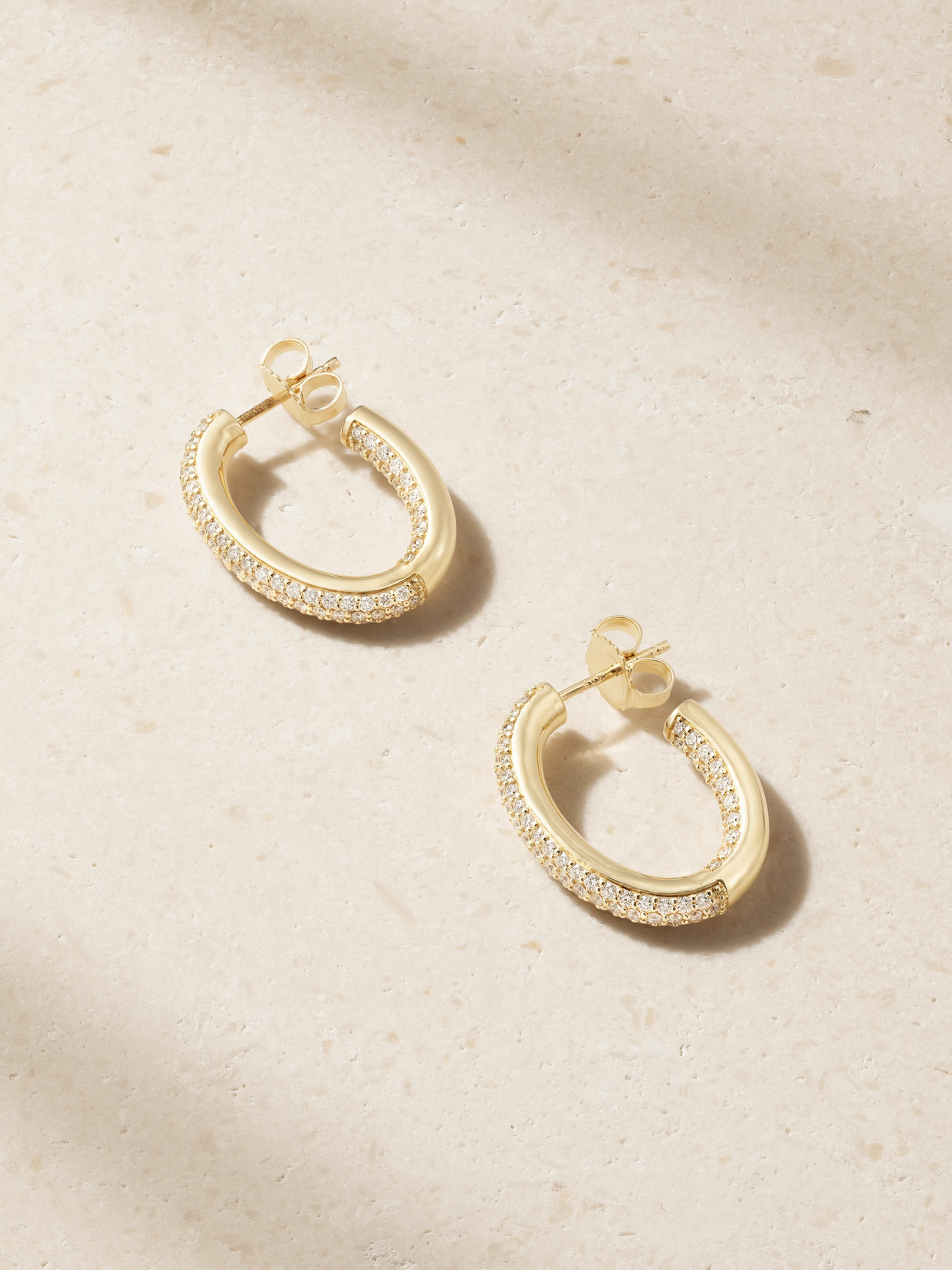Sydney Evan Tube 14-karat Gold Diamond Medium Hoop Earrings