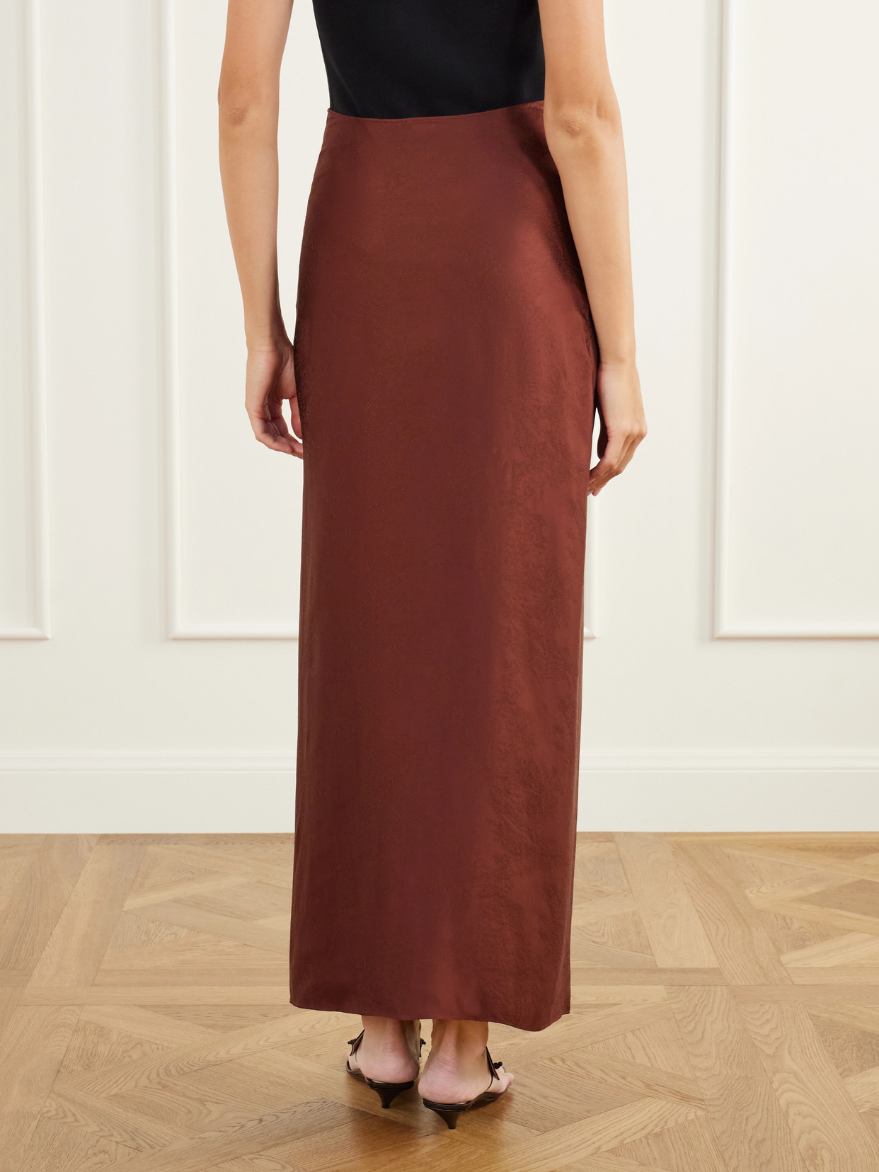 Althea Wrap-Effect Satin-Jacquard Maxi