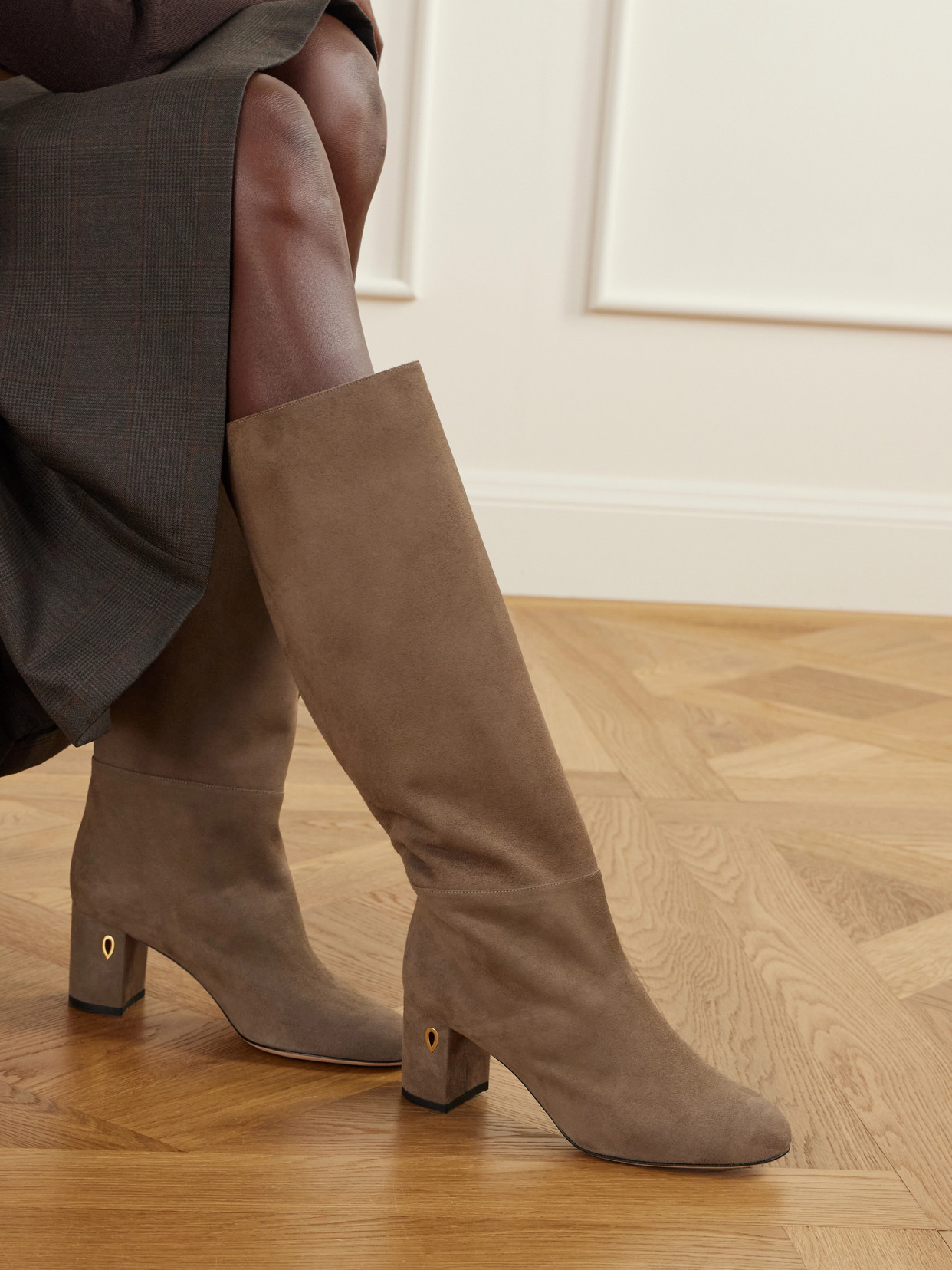 Sami 65 Buckle-Detailed Suede Knee Boots