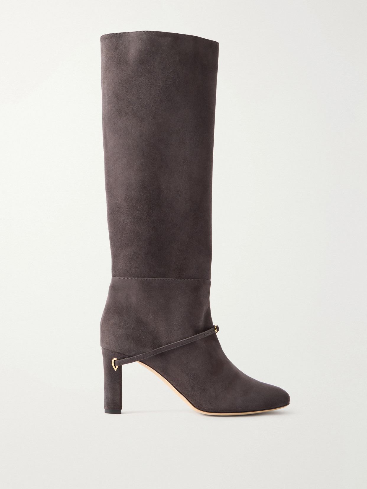 Jennifer Chamandi Samuele 85 Suede Knee-high Boots In Gray