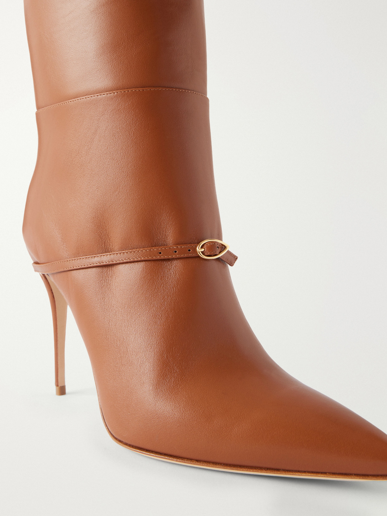 Cece 105 Buckle-Detailed Leather Knee Boots