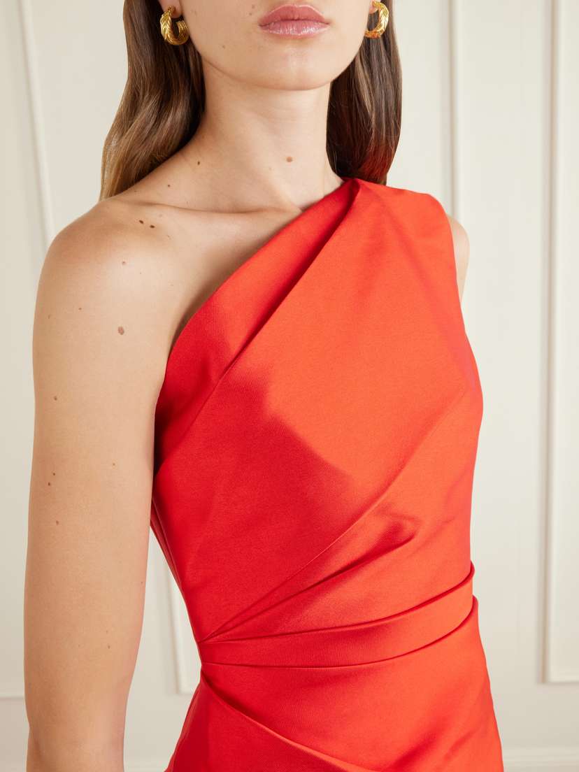 Solace London Kira Gathered Satin-twill Gown | Thumbnail 4 Solace London Kira Gathered Satin-twill Gown | Thumbnail 4