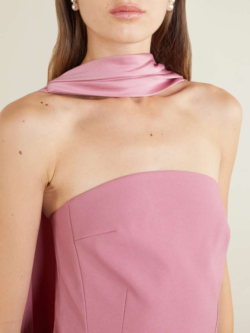 Solace London Mae Scarf-detailed Satin-trimmed Crepe Gown | Thumbnail 5 Solace London Mae Scarf-detailed Satin-trimmed Crepe Gown | Thumbnail 5