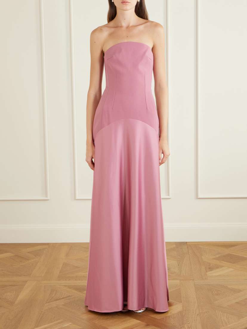 Solace London Mae Scarf-detailed Satin-trimmed Crepe Gown | Thumbnail 4 Solace London Mae Scarf-detailed Satin-trimmed Crepe Gown | Thumbnail 4