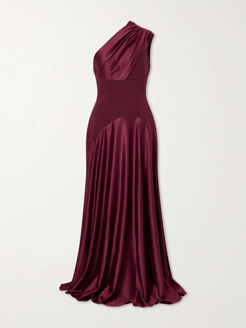 Solace London Gabriela Pleated Satin Gown