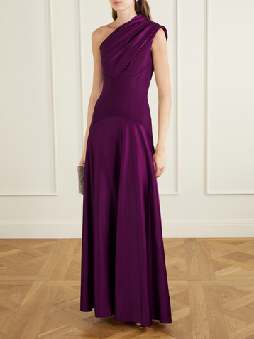 Solace London Gabriela pleated satin gown