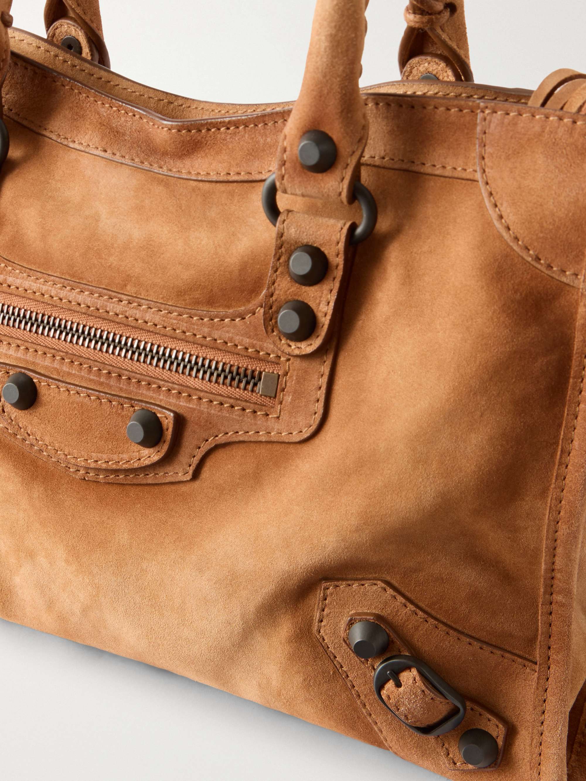 BALENCIAGA Le City small suede shoulder bag | NET-A-PORTER