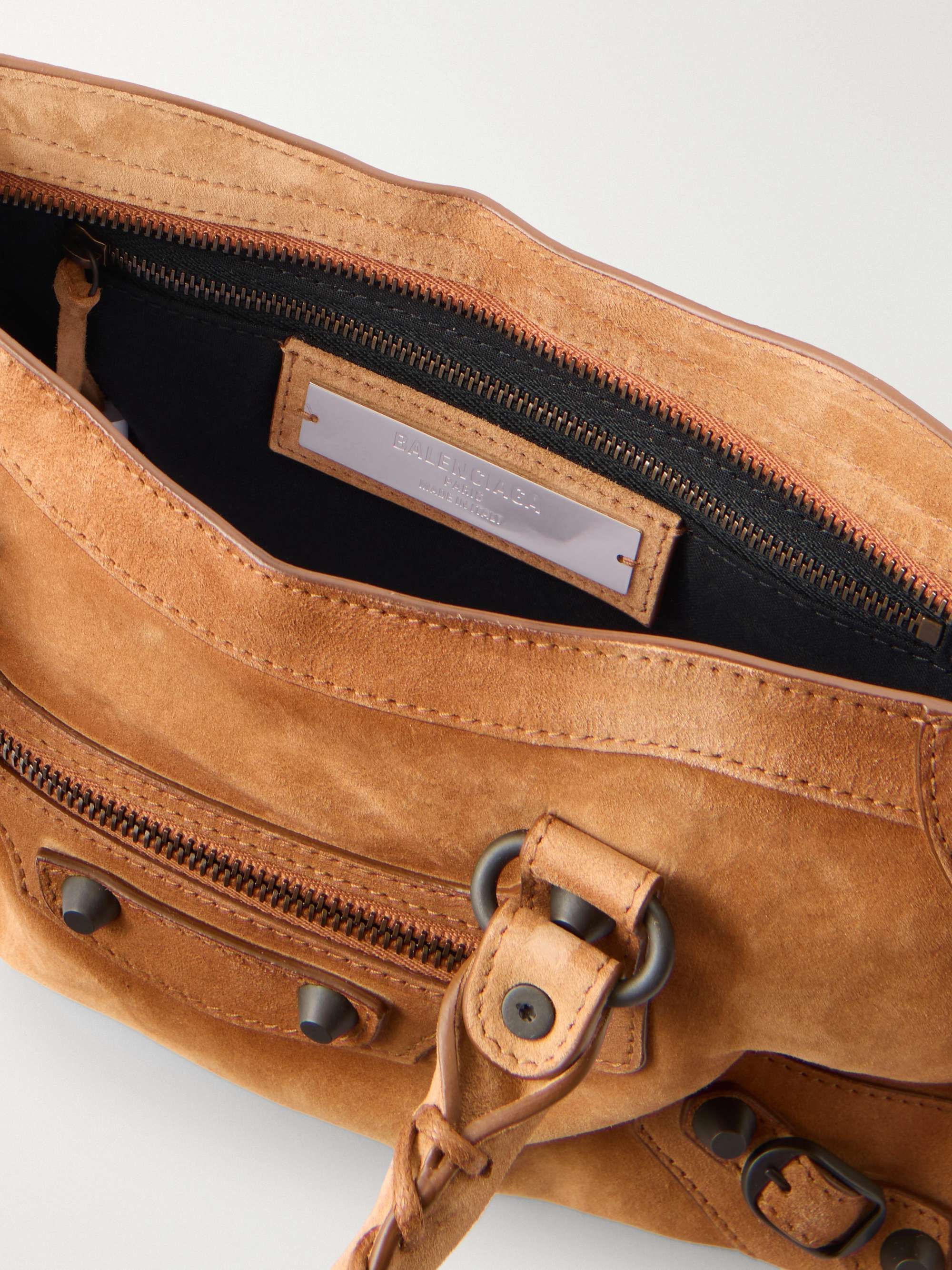 BALENCIAGA Le City small suede shoulder bag | NET-A-PORTER
