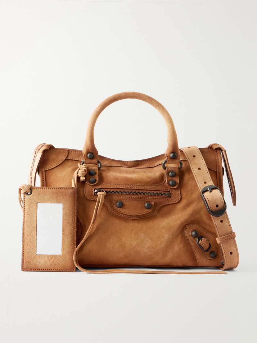 Balenciaga Le City Small Suede Shoulder Bag