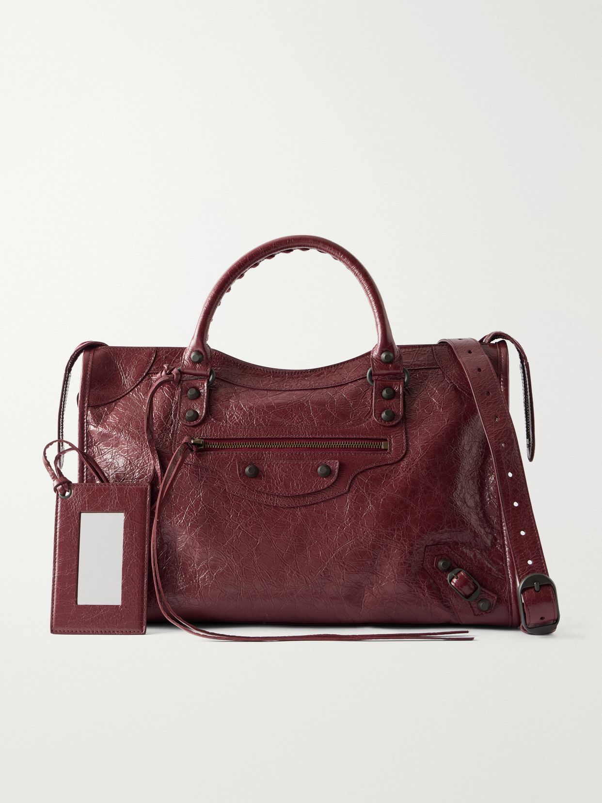 Le City crinkled-leather shoulder bag