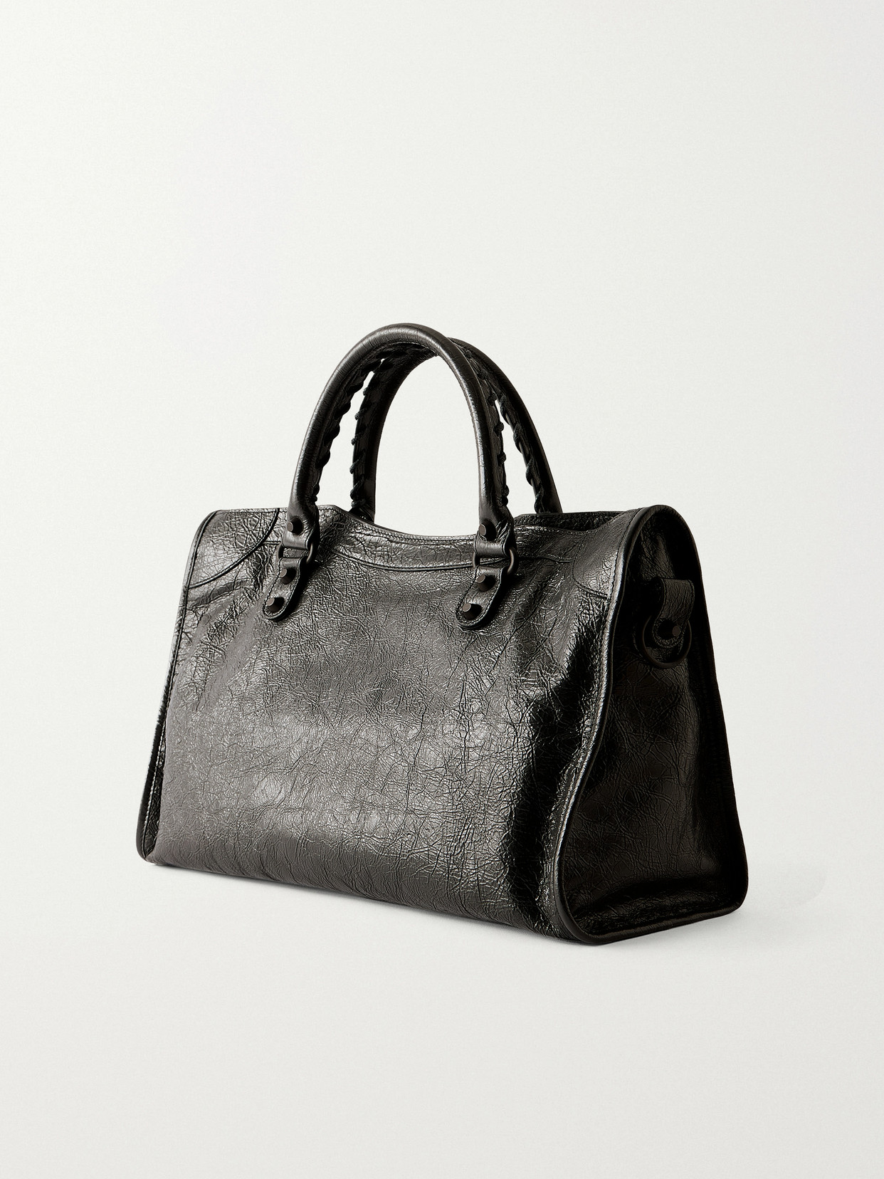 Le City Medium Embellished Crinkled-Leather Shoulder Bag