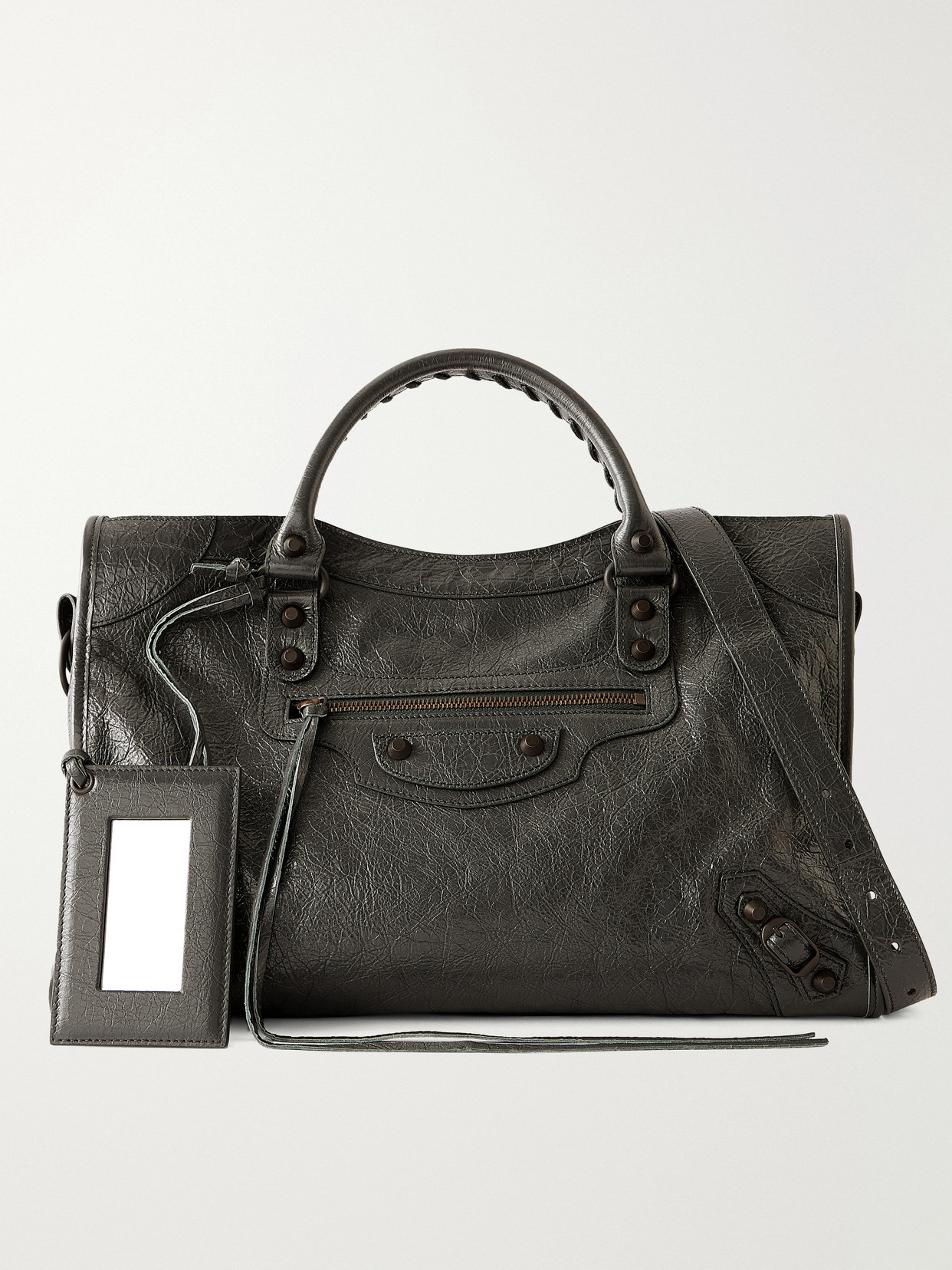Le City Medium Embellished Crinkled-Leather Shoulder Bag