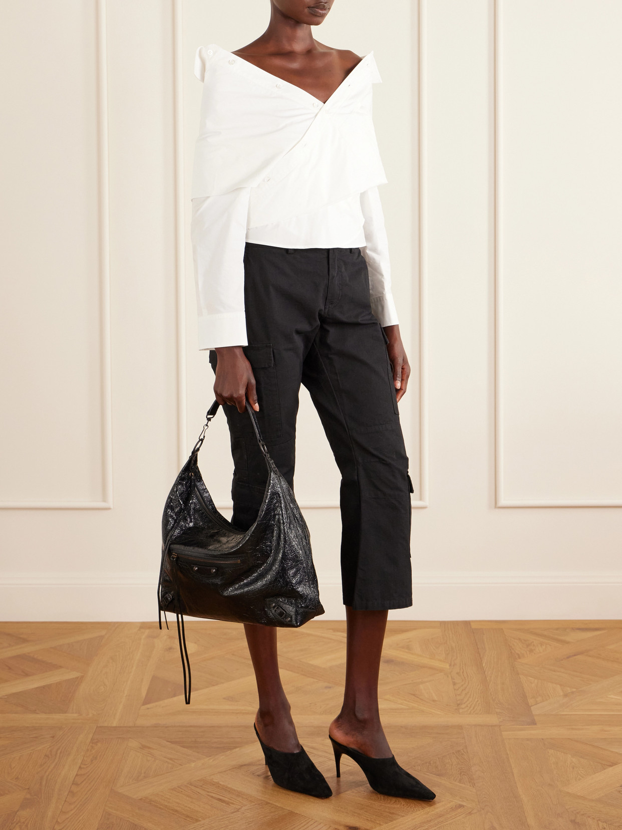 Le City Medium Crinkled-Leather Shoulder Bag