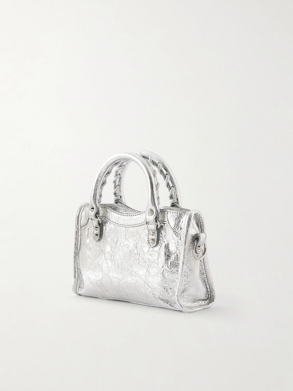 Le City Nano Embellished Crinkled-Leather Shoulder Bag