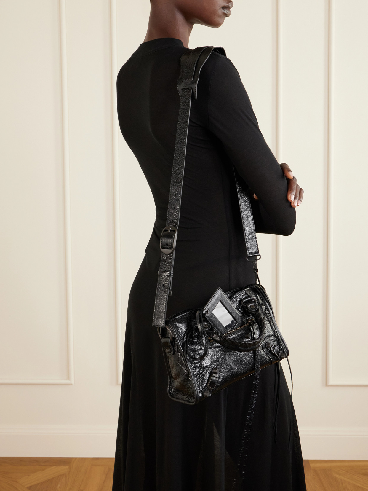 Le City Mini Crinkled-Leather Shoulder Bag