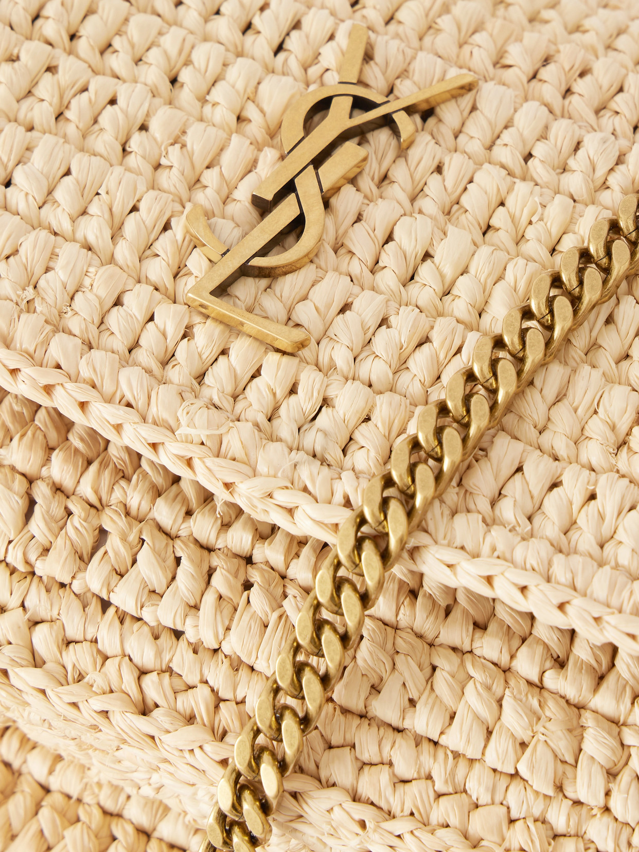 Niki Mini Leather-Trimmed Raffia Shoulder Bag