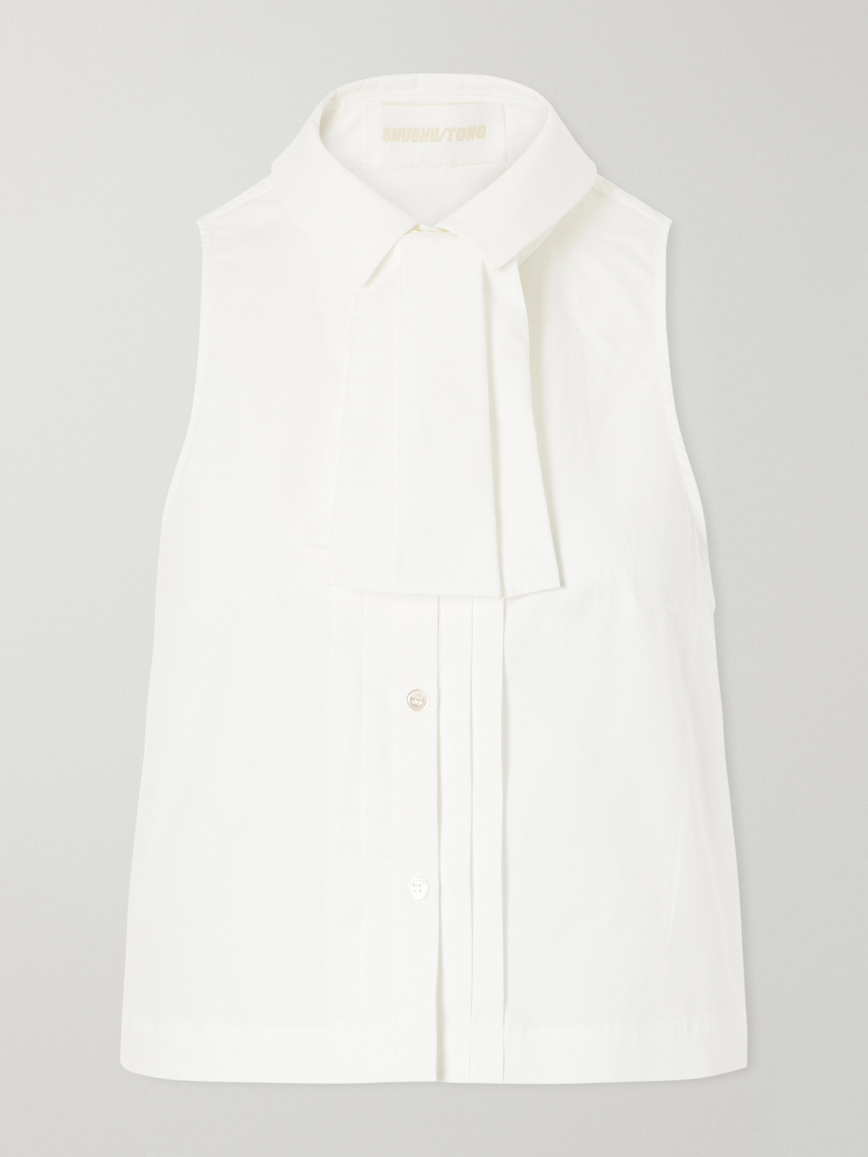 Shushu/Tong - Tie-Detailed Cotton-Poplin Blouse