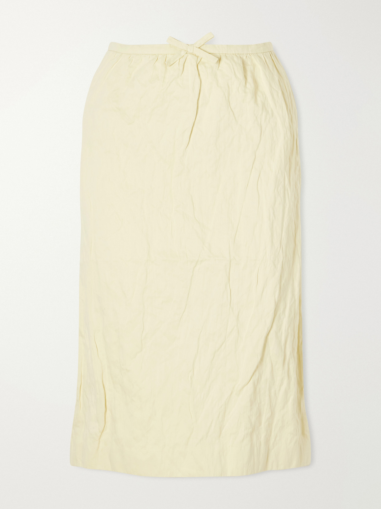 Shushu-tong Bow-detail Cotton-blend Midi Skirt In Yellow