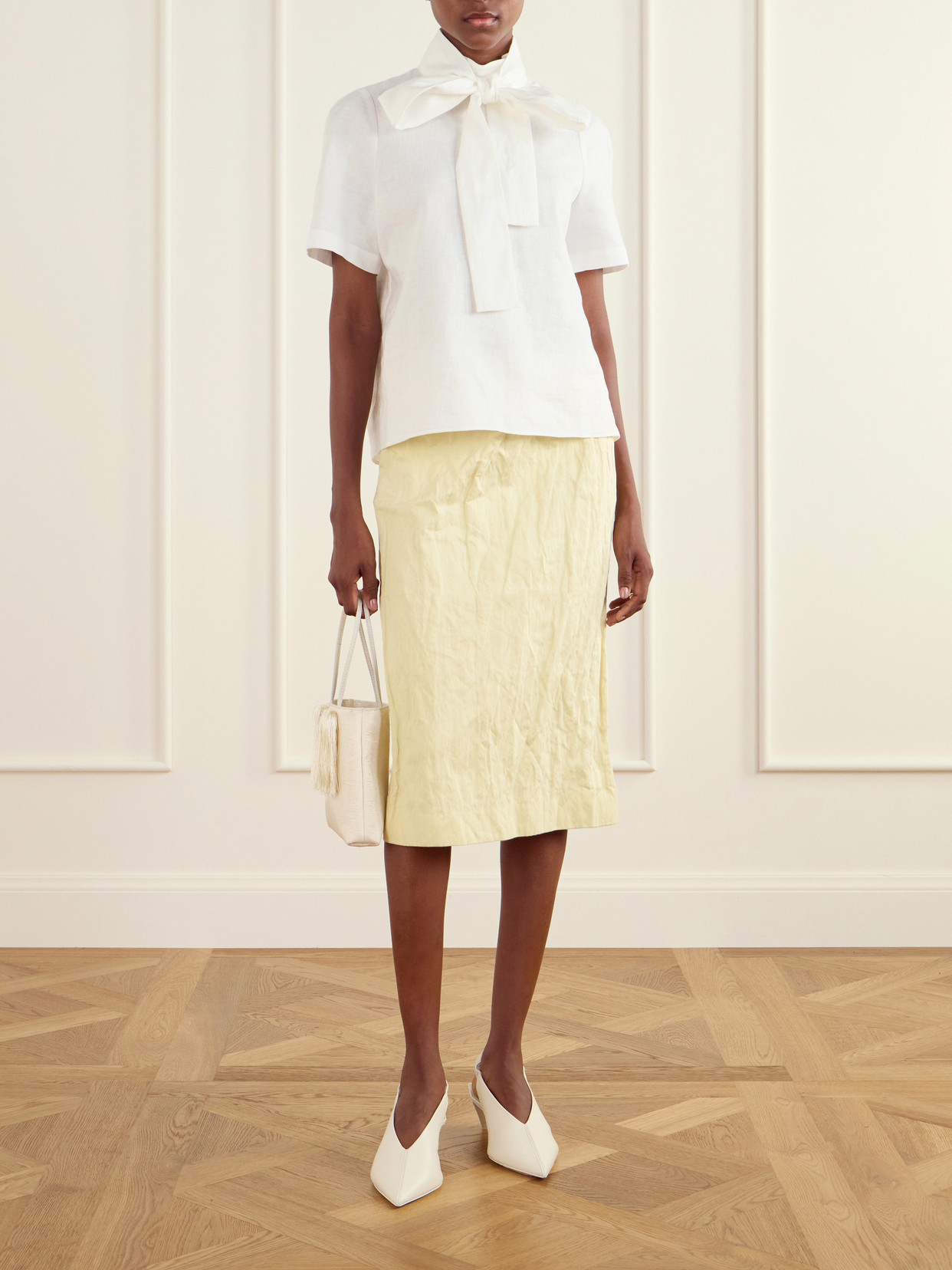 Shushu/Tong - Bow-Detail Cotton-Blend Midi