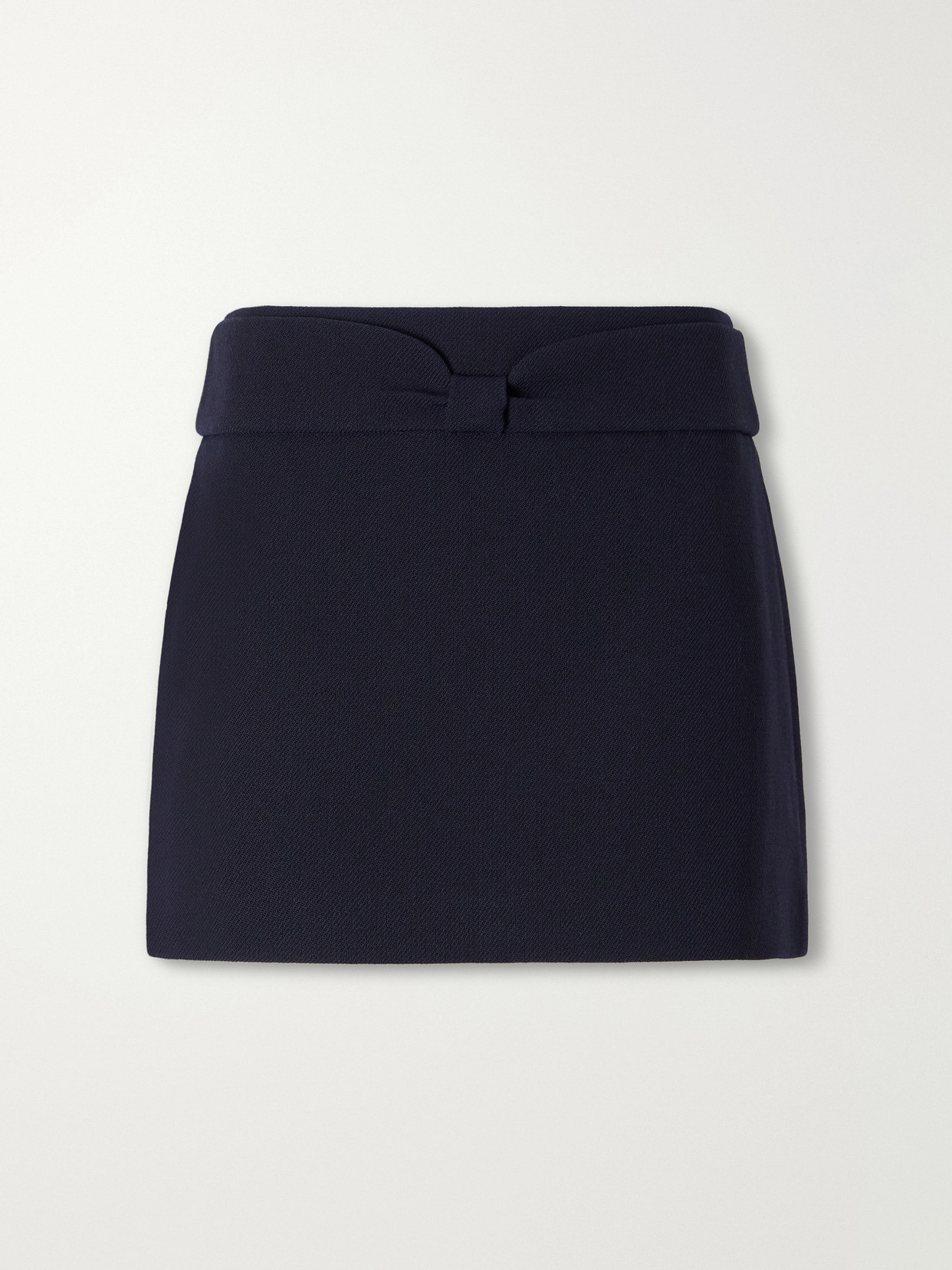Shushu-tong Bow-detailed Wool-ponte Mini Skirt In Blue