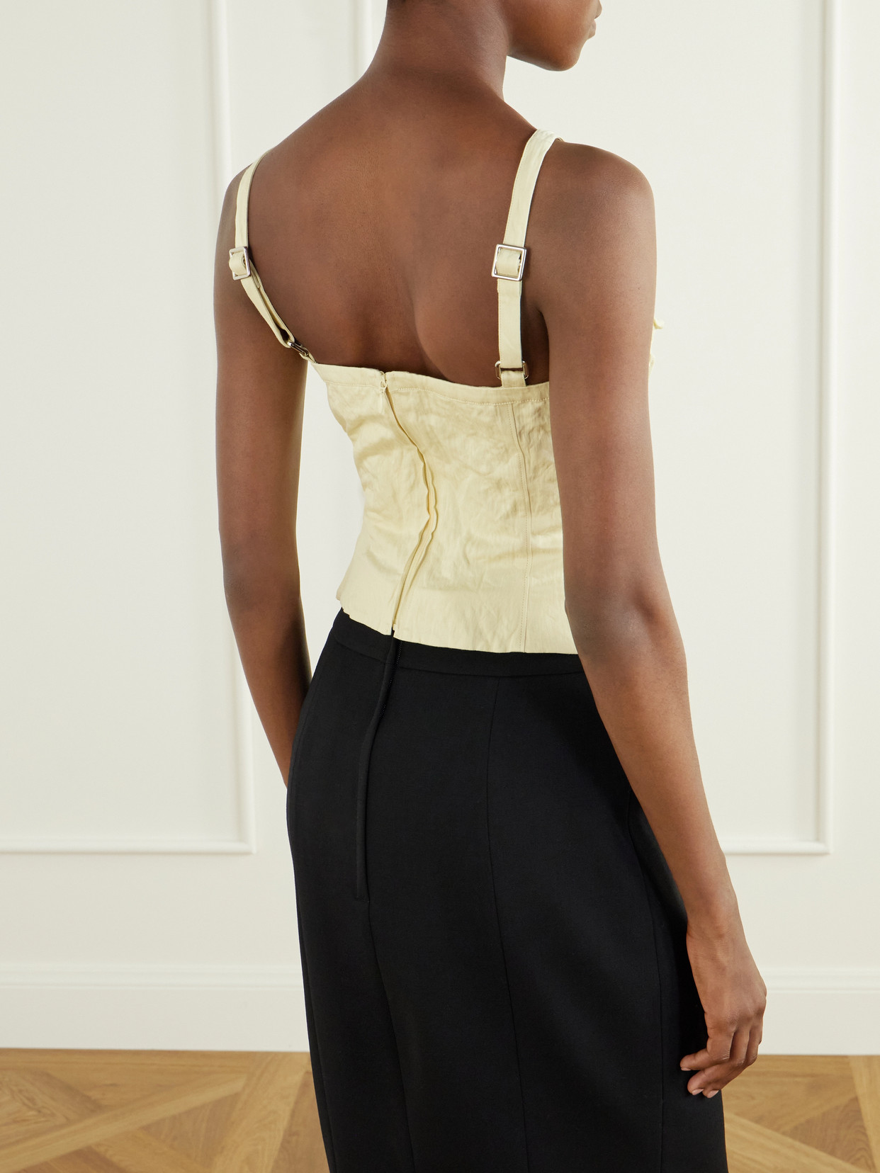 Shushu/Tong - Cami Embellished Ruffled Cotton-Blend Cami