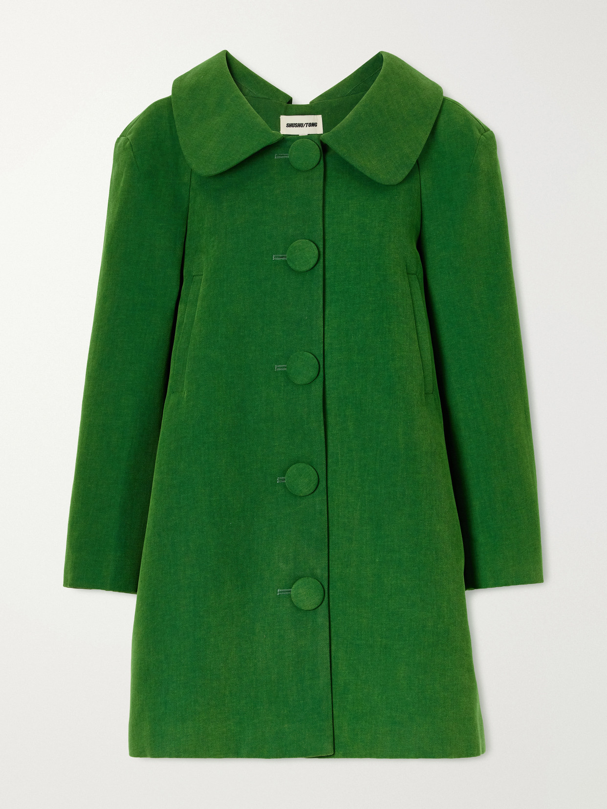 Shushu-tong Cotton-twill Coat In Green
