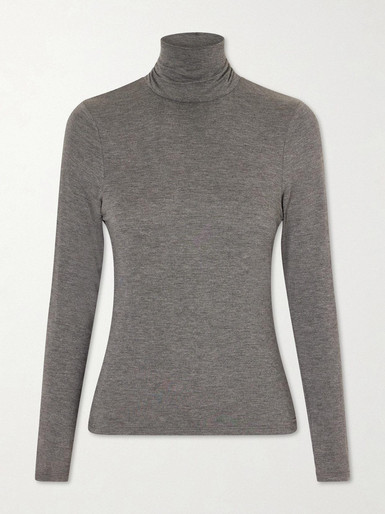 Nili Lotan Keria Stretch-jersey Turtleneck Top In Gray