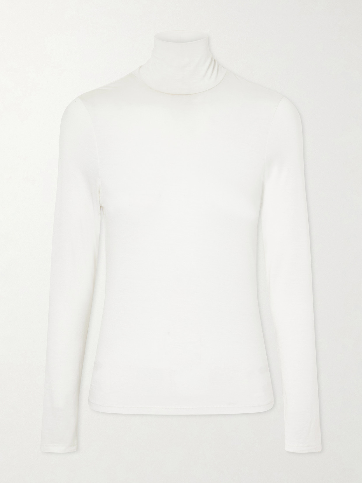 Nili Lotan Keria Stretch-jersey Turtleneck Top In Neutrals