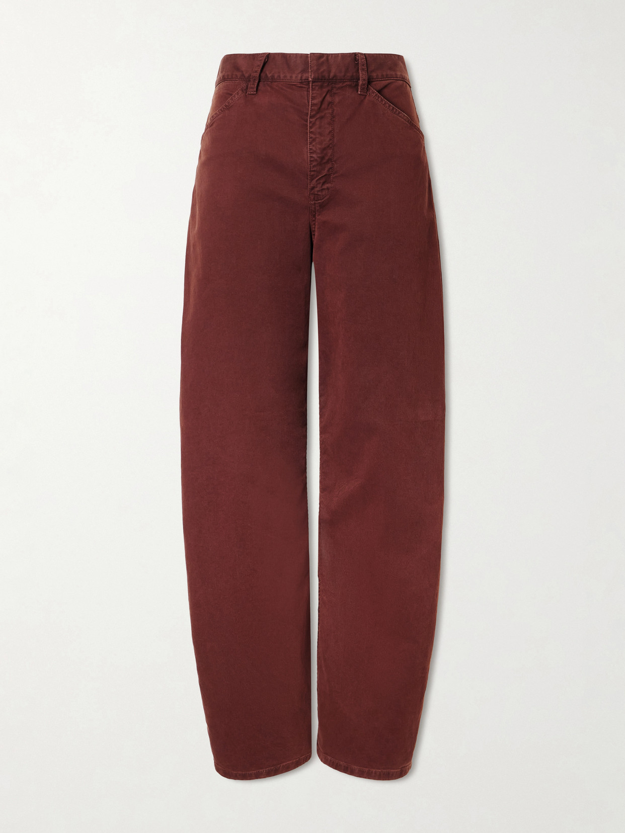 Nili Lotan Tribeca Cotton-blend Twill Tapered Pants In Burgundy