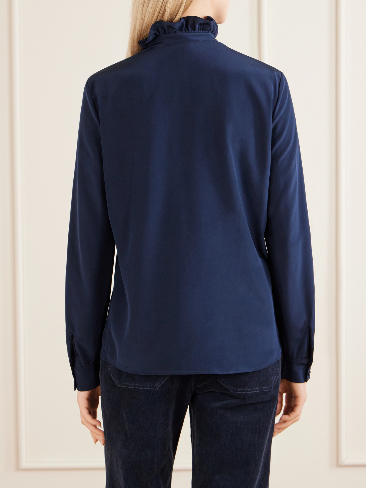 Lily Ruffled Silk-Satin Blouse