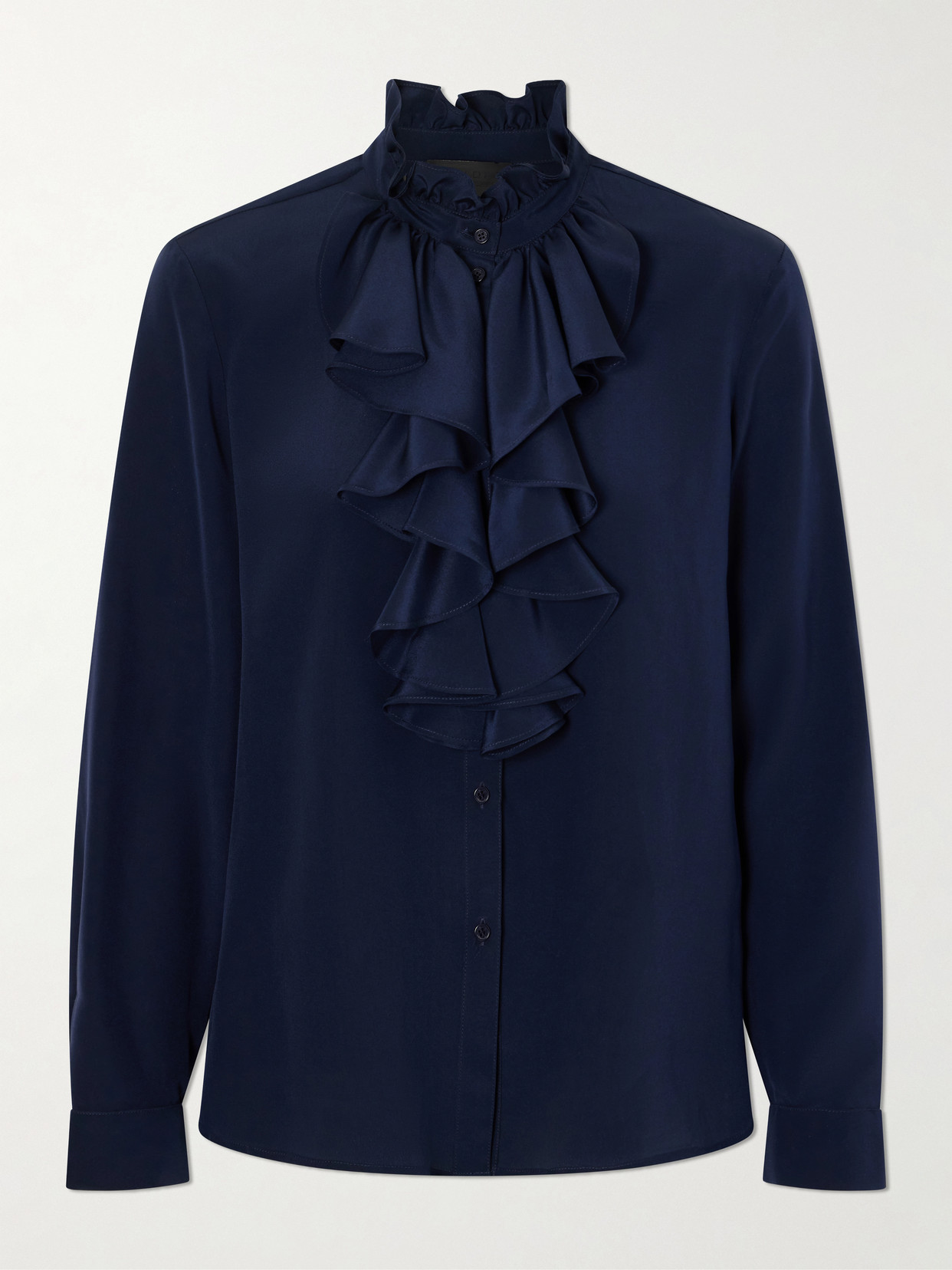 Lily Ruffled Silk-Satin Blouse