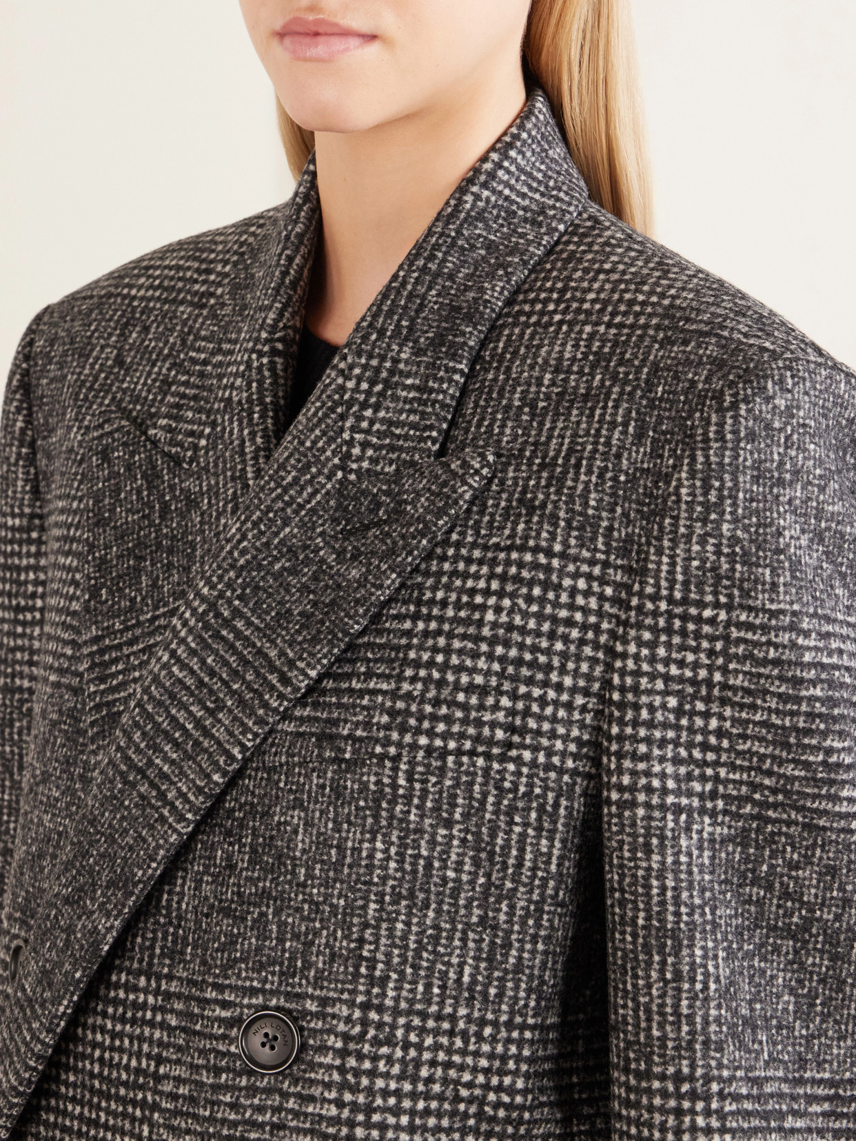 Edmond Double-Breasted Checked Wool-Blend Coat